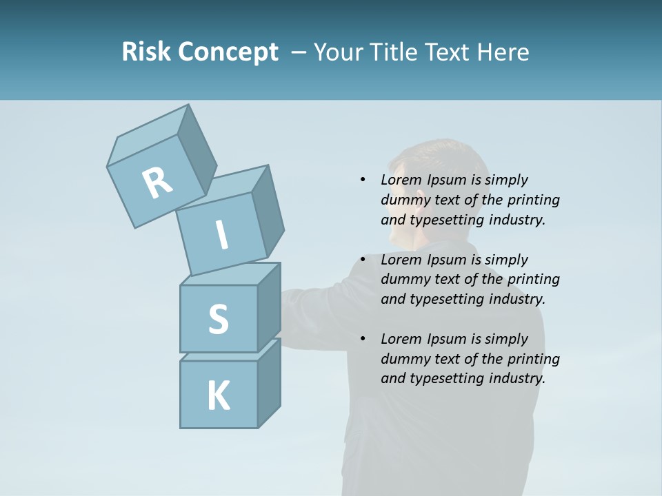 Stretching Businessman Fly PowerPoint Template