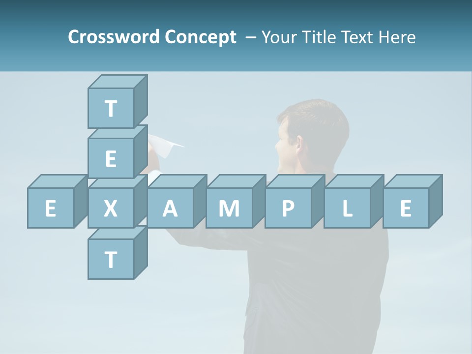 Stretching Businessman Fly PowerPoint Template