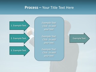 Stretching Businessman Fly PowerPoint Template