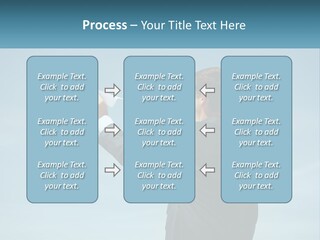 Stretching Businessman Fly PowerPoint Template