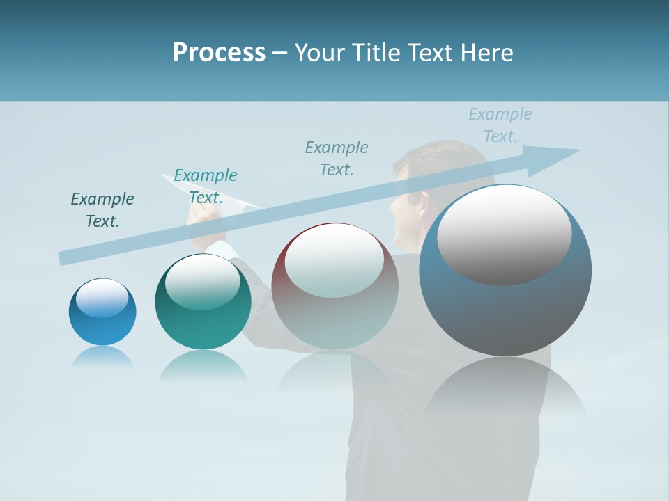 Stretching Businessman Fly PowerPoint Template