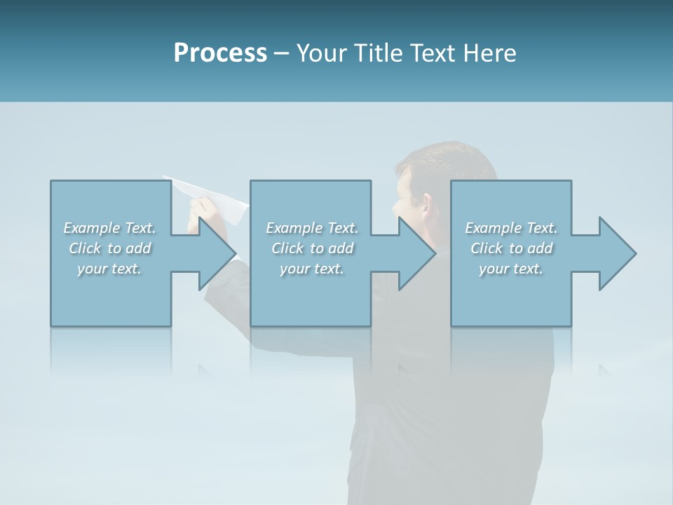 Stretching Businessman Fly PowerPoint Template