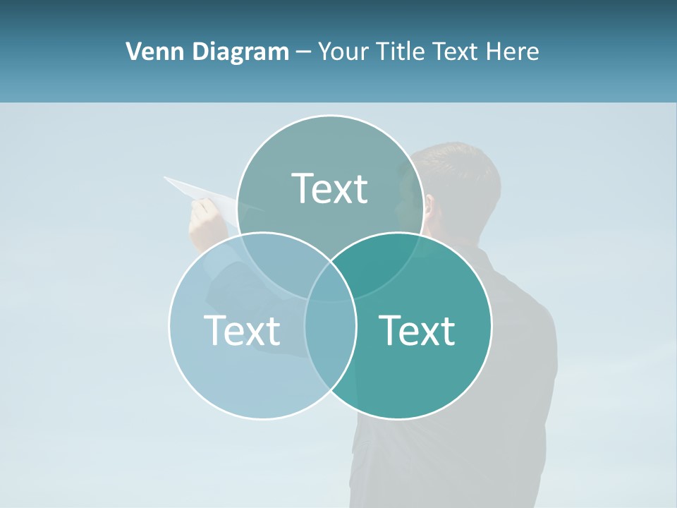 Stretching Businessman Fly PowerPoint Template