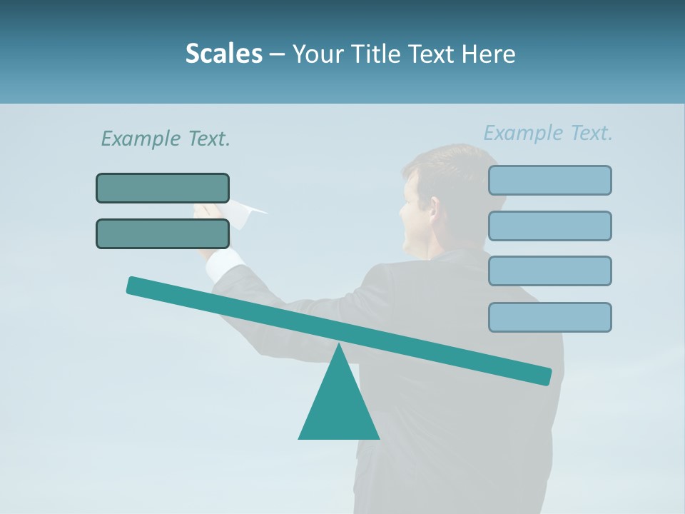 Stretching Businessman Fly PowerPoint Template