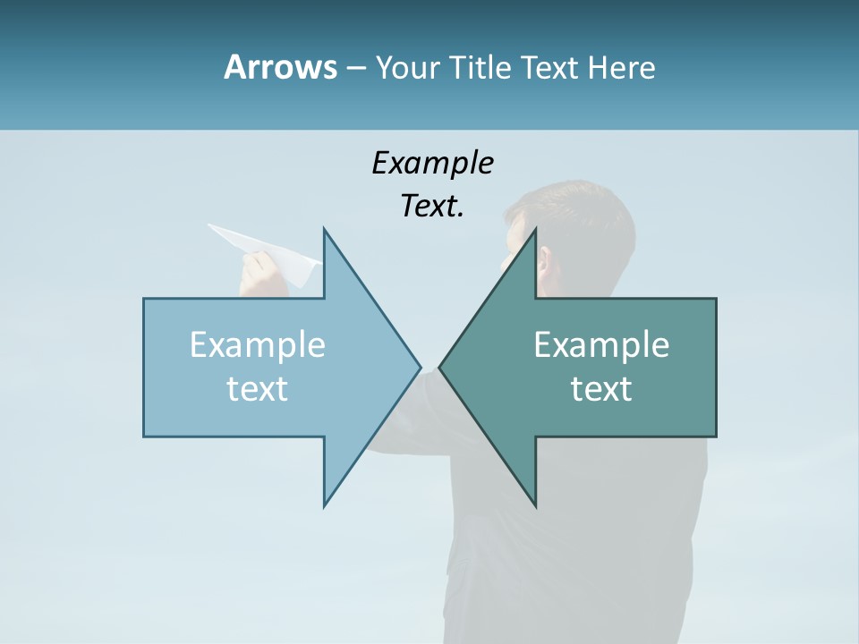 Stretching Businessman Fly PowerPoint Template
