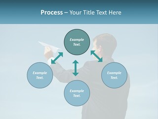 Stretching Businessman Fly PowerPoint Template