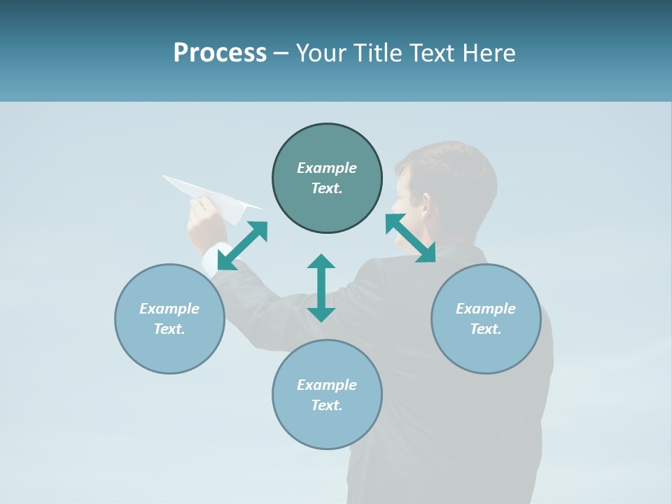 Stretching Businessman Fly PowerPoint Template