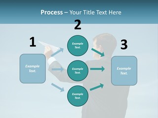 Stretching Businessman Fly PowerPoint Template