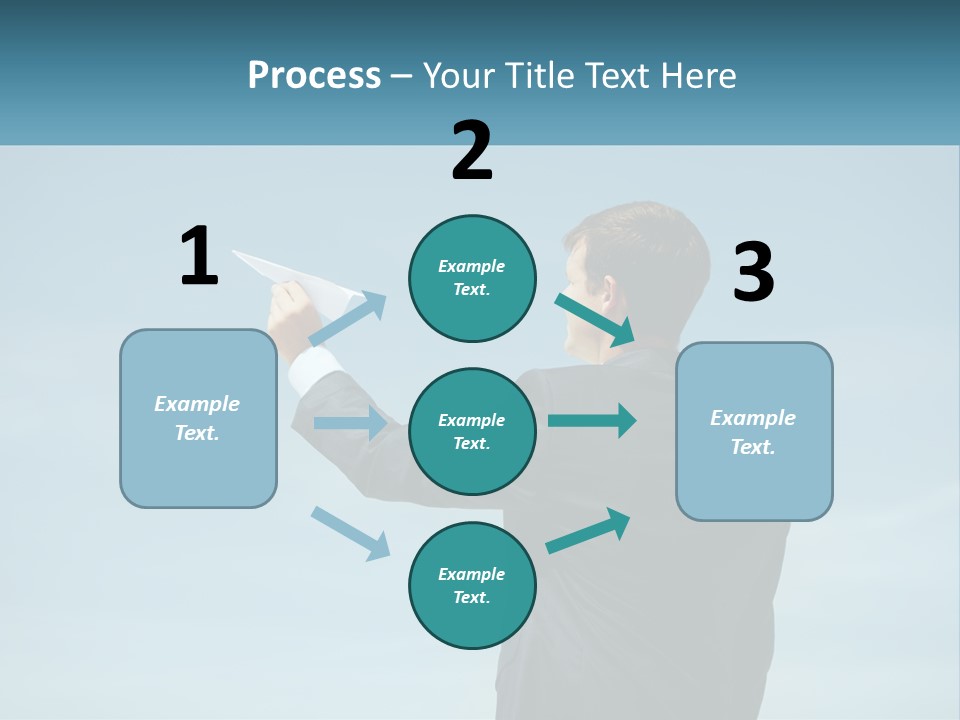 Stretching Businessman Fly PowerPoint Template