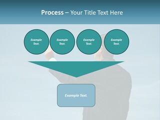 Stretching Businessman Fly PowerPoint Template