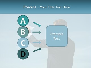 Stretching Businessman Fly PowerPoint Template