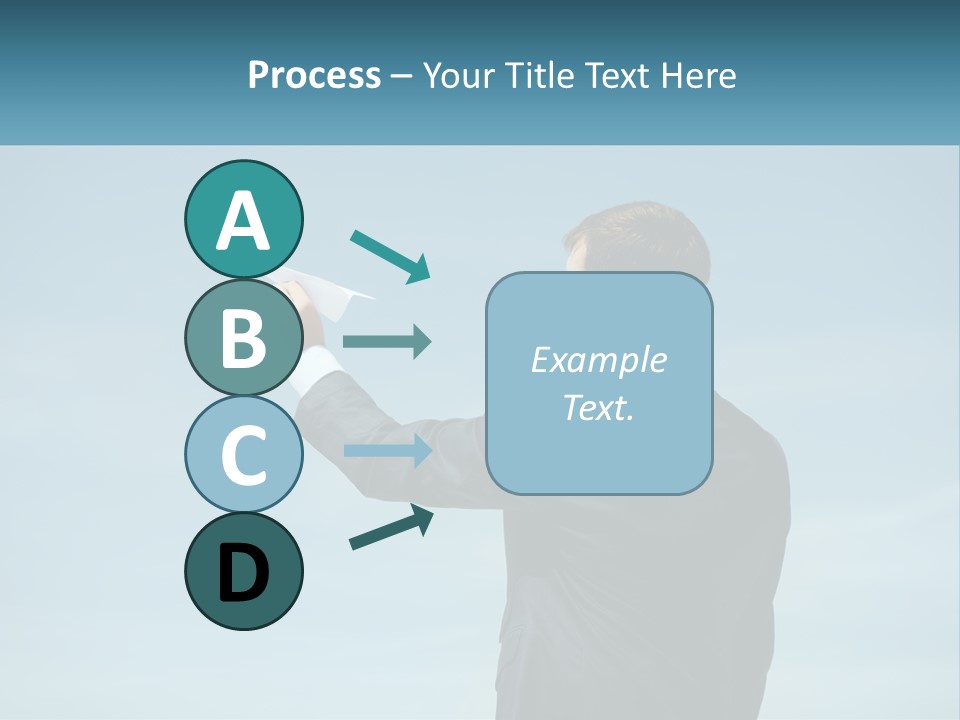 Stretching Businessman Fly PowerPoint Template