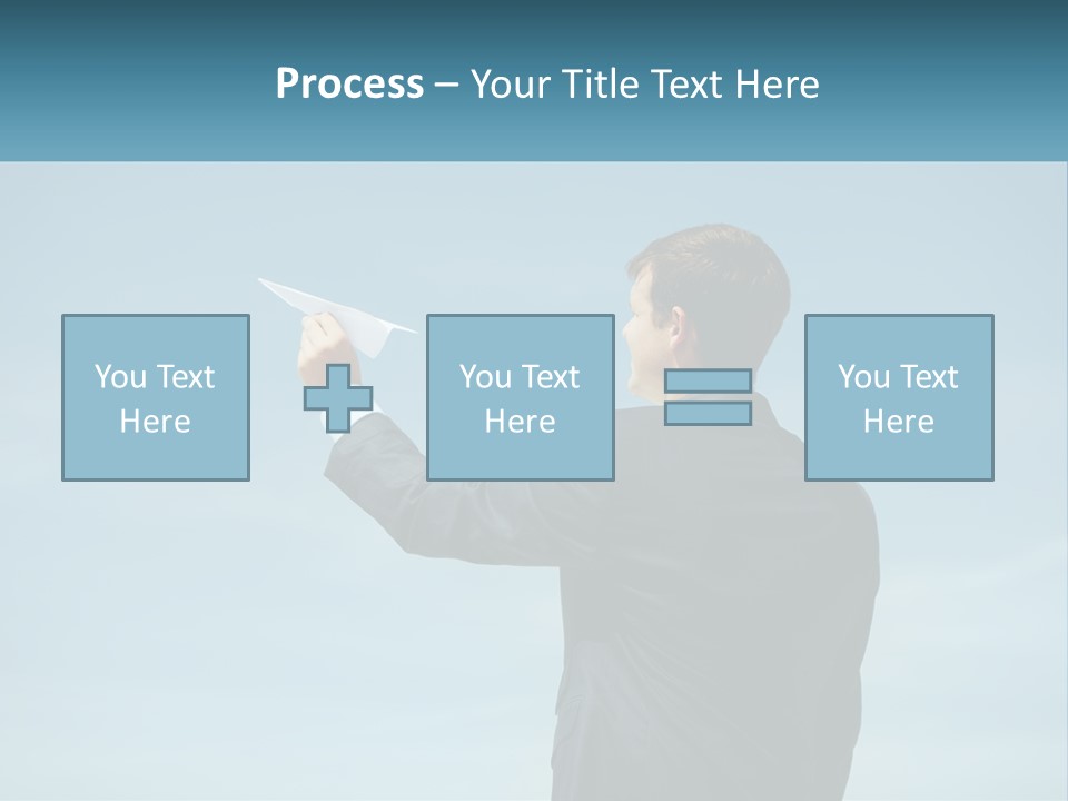 Stretching Businessman Fly PowerPoint Template