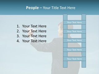Stretching Businessman Fly PowerPoint Template