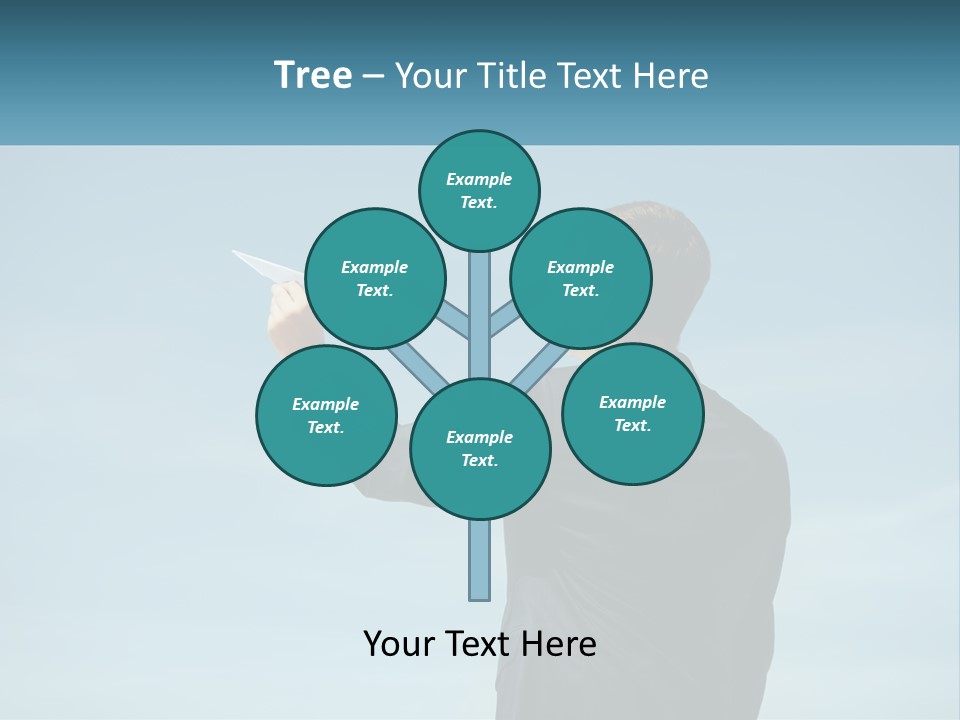 Stretching Businessman Fly PowerPoint Template