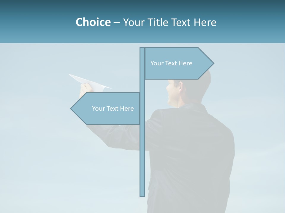 Stretching Businessman Fly PowerPoint Template