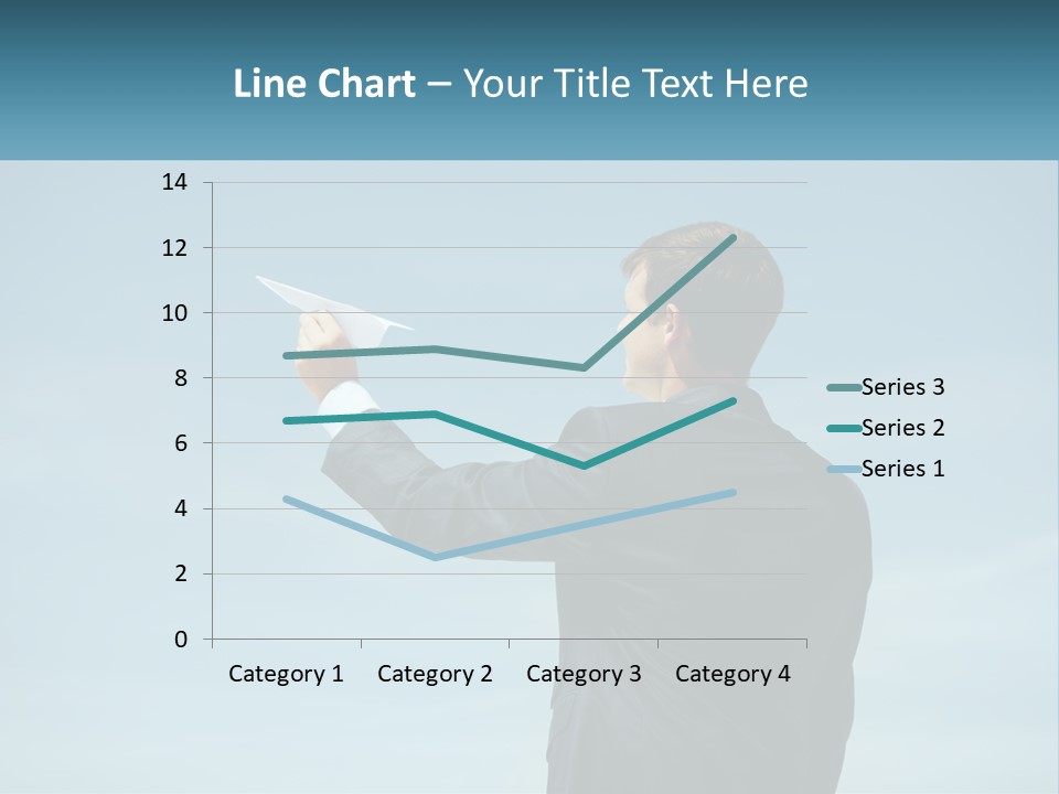 Stretching Businessman Fly PowerPoint Template