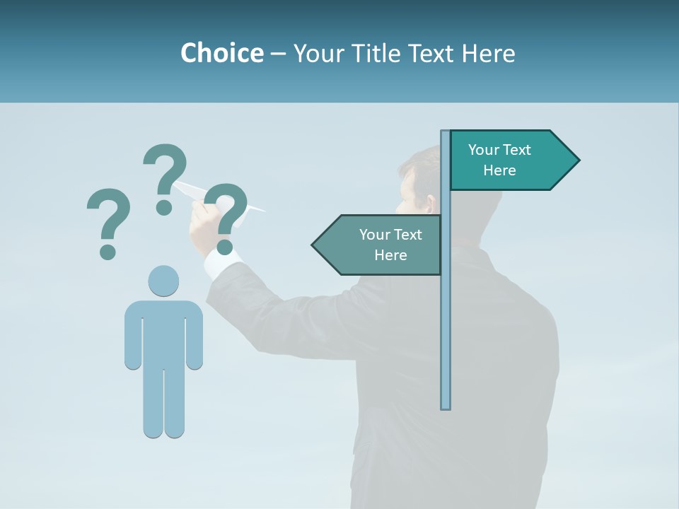 Stretching Businessman Fly PowerPoint Template