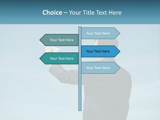 Stretching Businessman Fly PowerPoint Template