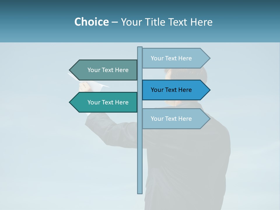 Stretching Businessman Fly PowerPoint Template