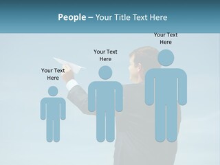 Stretching Businessman Fly PowerPoint Template