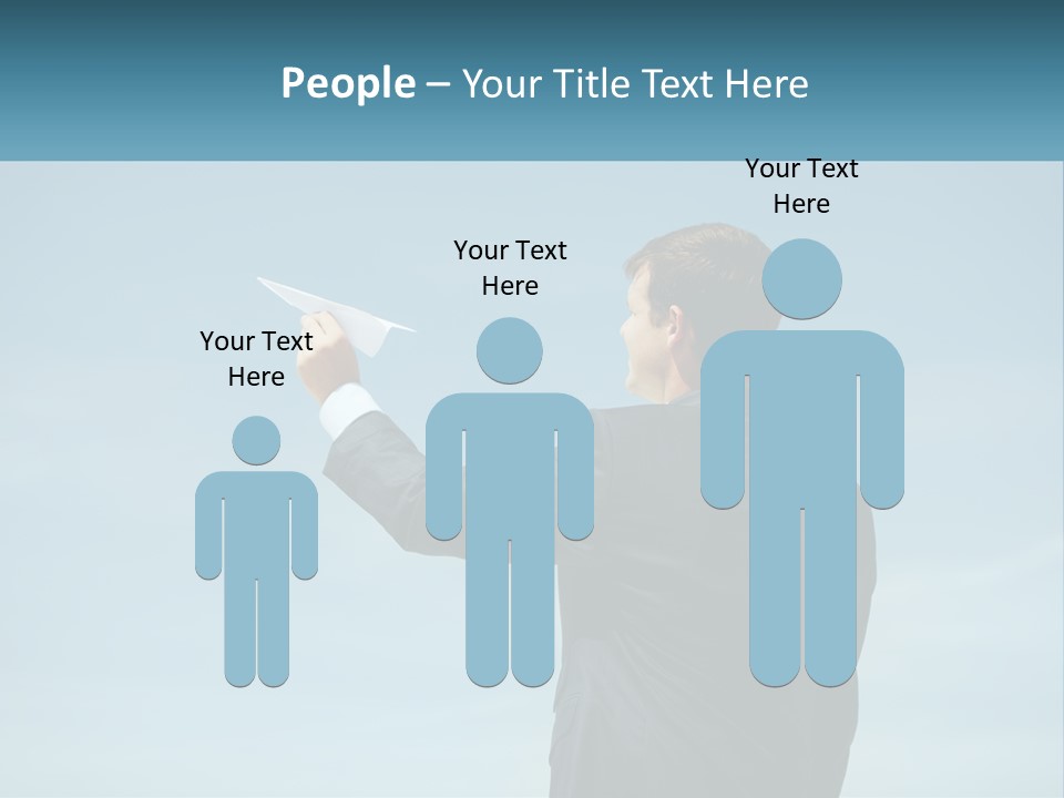 Stretching Businessman Fly PowerPoint Template