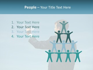 Stretching Businessman Fly PowerPoint Template