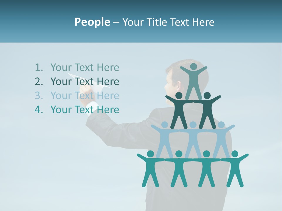 Stretching Businessman Fly PowerPoint Template