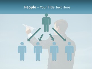 Stretching Businessman Fly PowerPoint Template