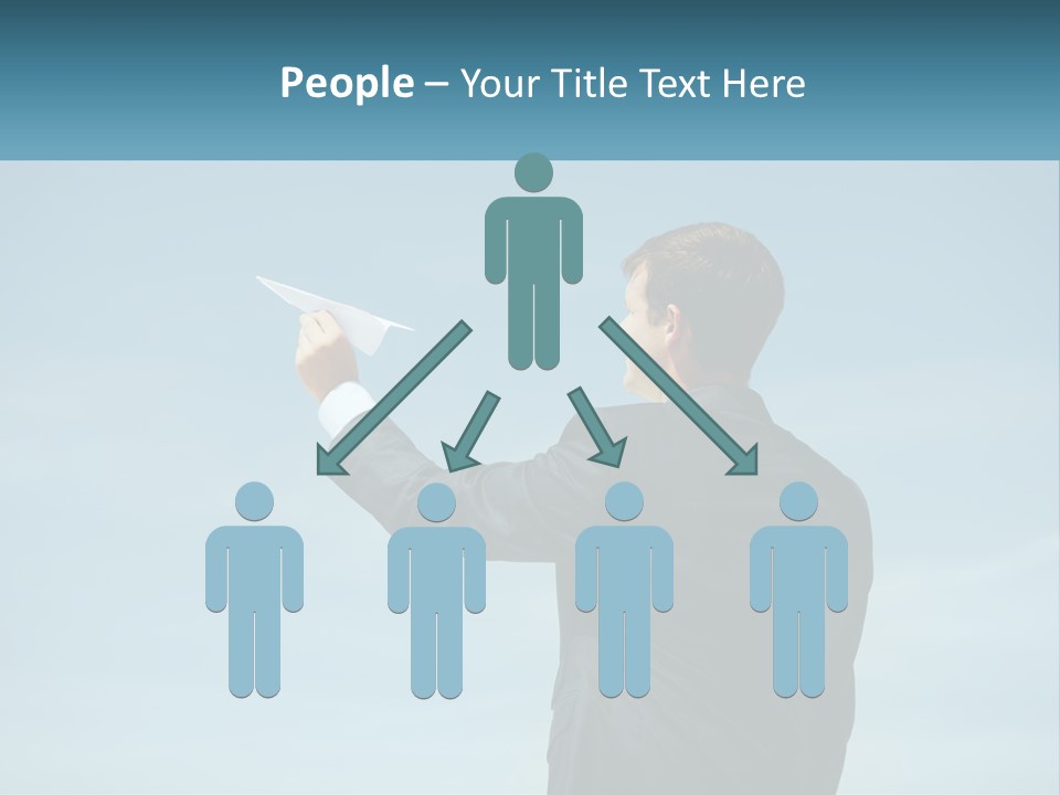 Stretching Businessman Fly PowerPoint Template