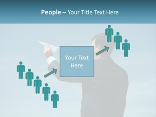 Stretching Businessman Fly PowerPoint Template