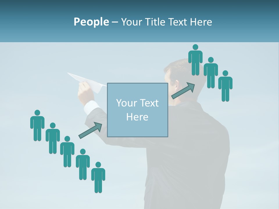 Stretching Businessman Fly PowerPoint Template