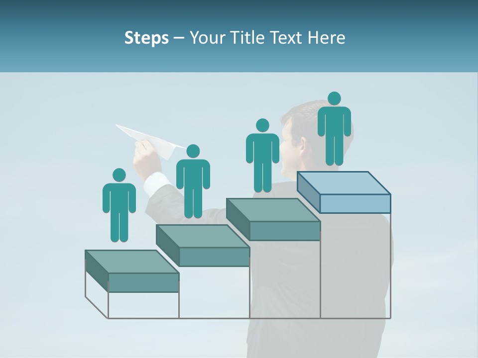 Stretching Businessman Fly PowerPoint Template