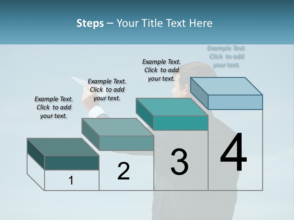 Stretching Businessman Fly PowerPoint Template