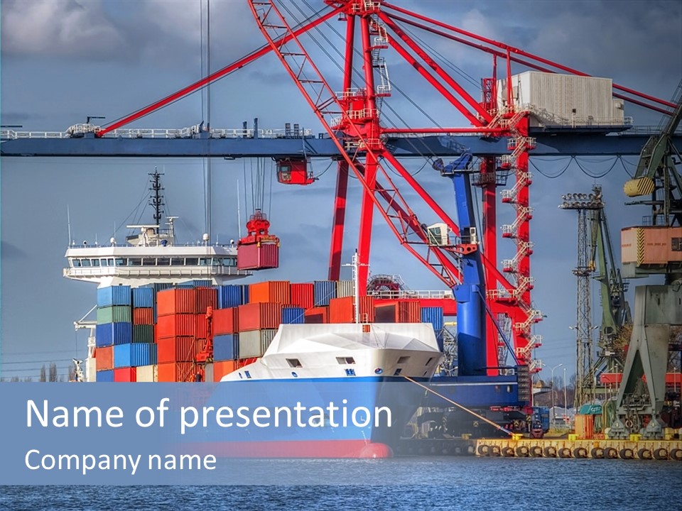Maritime Dock Moving PowerPoint Template