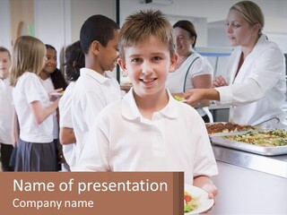 Group Lady Standing PowerPoint Template