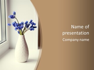 Flower Summer Blue PowerPoint Template
