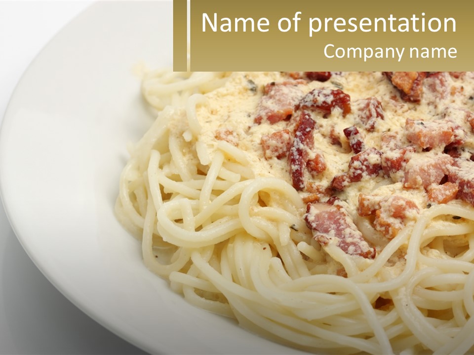 Carbonara Sauce Dinner Plate PowerPoint Template