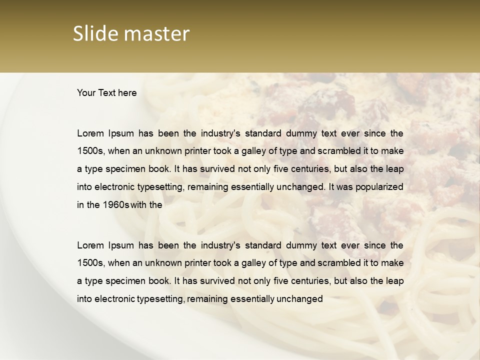 Carbonara Sauce Dinner Plate PowerPoint Template