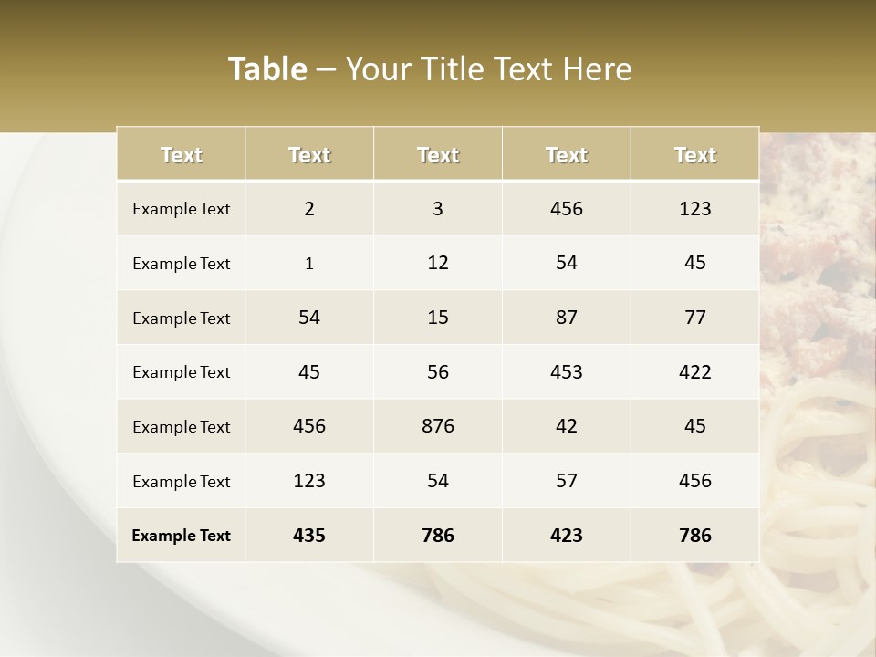 Carbonara Sauce Dinner Plate PowerPoint Template