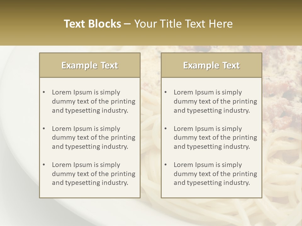 Carbonara Sauce Dinner Plate PowerPoint Template