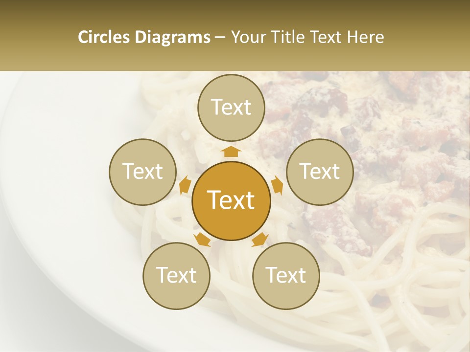 Carbonara Sauce Dinner Plate PowerPoint Template