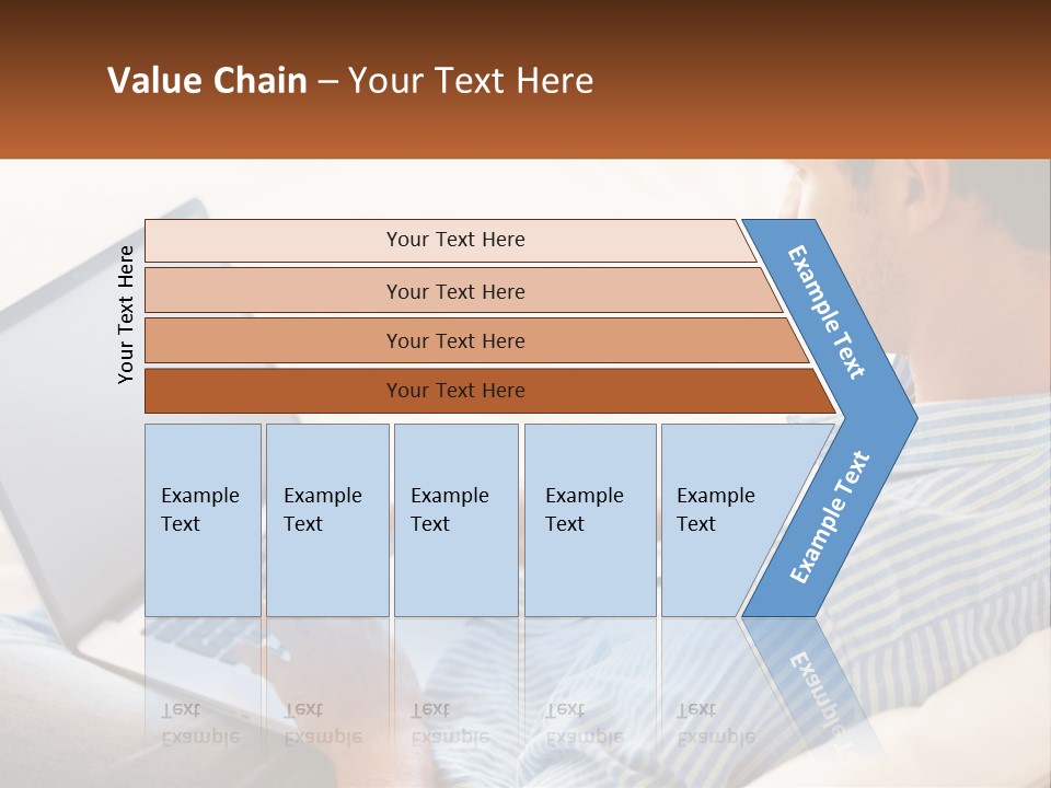 A Man Sitting On A Couch Using A Laptop Computer PowerPoint Template