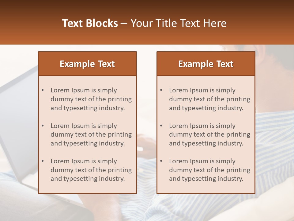 A Man Sitting On A Couch Using A Laptop Computer PowerPoint Template