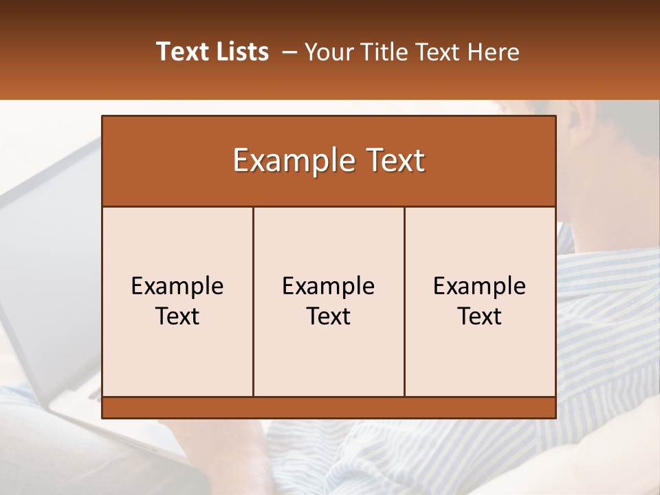 A Man Sitting On A Couch Using A Laptop Computer PowerPoint Template