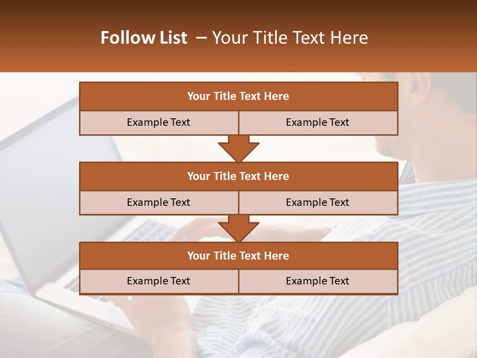 A Man Sitting On A Couch Using A Laptop Computer PowerPoint Template