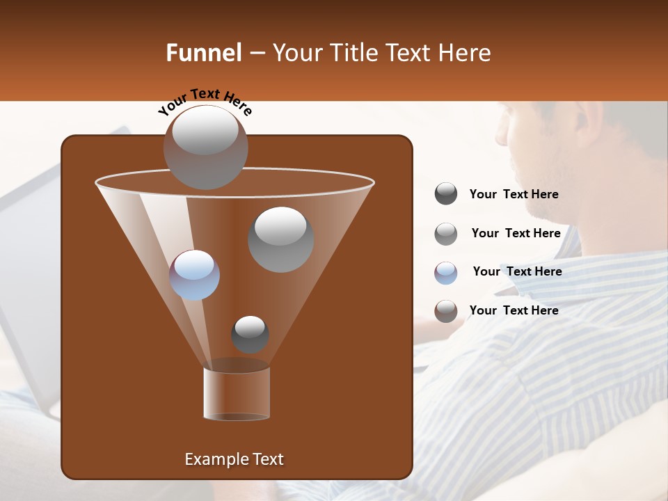 A Man Sitting On A Couch Using A Laptop Computer PowerPoint Template