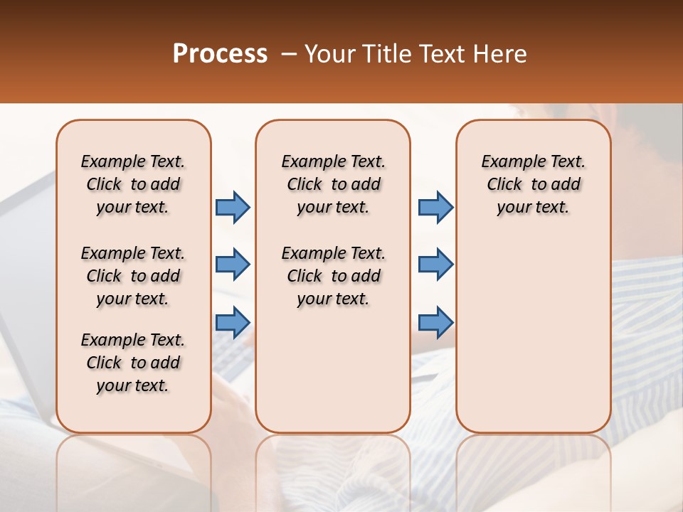 A Man Sitting On A Couch Using A Laptop Computer PowerPoint Template