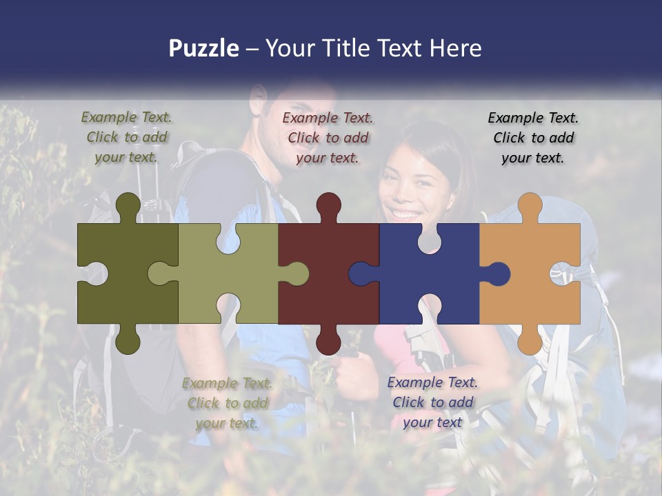 Trek Girl Backpacker PowerPoint Template