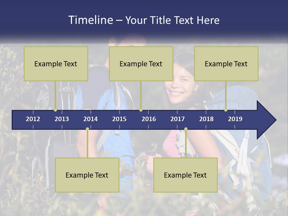 Trek Girl Backpacker PowerPoint Template